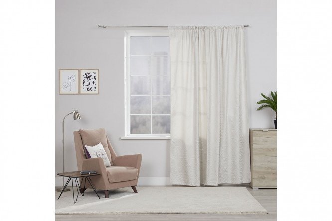Ribbon curtain ESTUDI BLANCO Jerome 200x260 cm, 1 piece, milky color