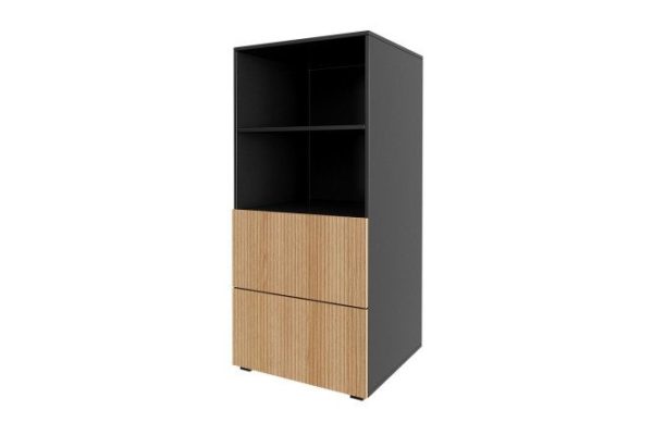 Children's chest of drawers Oscar Amelie mini 60x130x56.6 cm, anthracite, Canadian oak