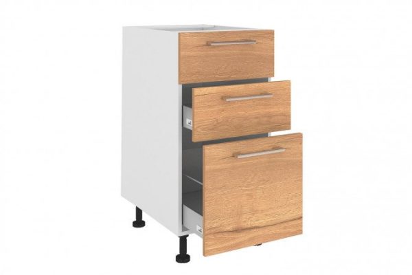 222e4efc0c2ad9c874745d66cbfd568e.jpg Set of fronts for a floor cabinet with 3 drawers Amika 39.6x71.6 cm, Halifax oak color