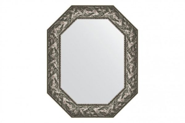 Wall mirror in a baguette frame EVOFORM Polygon BY 7226, Byzantium silver 63x78 cm