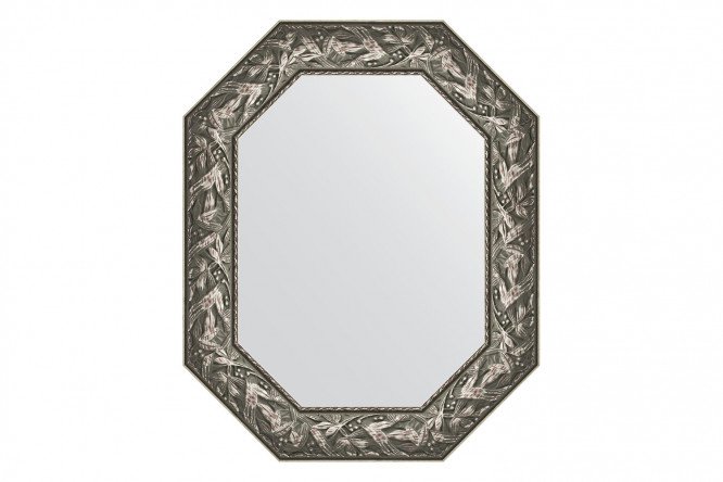 Wall mirror in a baguette frame EVOFORM Polygon BY 7226, Byzantium silver 63x78 cm
