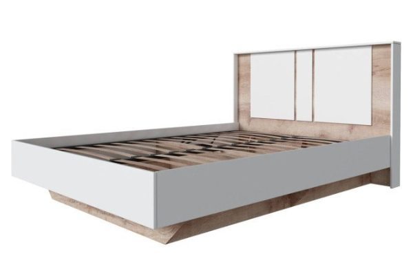 Vendela bed with lifting mechanism 140x200 cm, Sacramento oak, white smooth