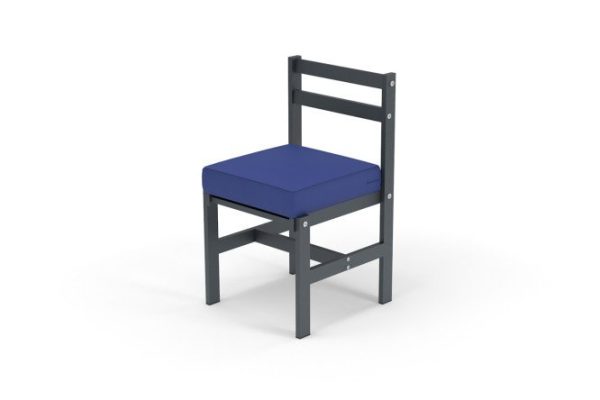 Chair Scandi 47x84x49.7 cm, frame color anthracite, soft elements dark blue