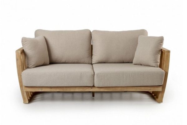 2.5-seater sofa Woodland 186x91x90 cm, light teak color