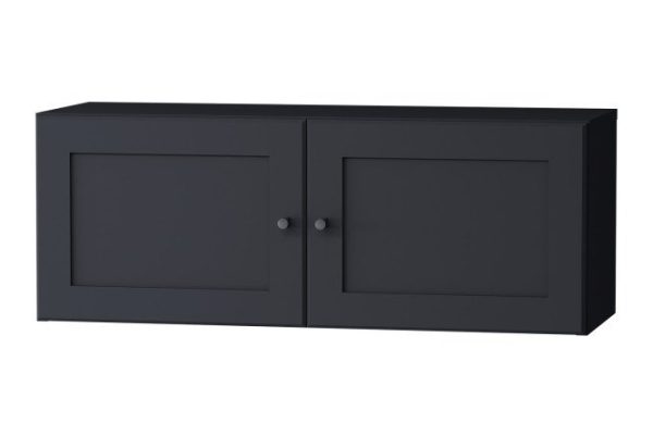 Mezzanine with blind doors bookcase Harris 80 cm