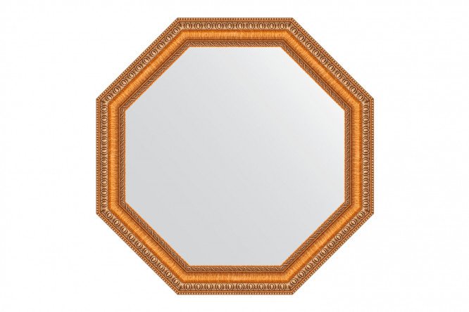 Wall mirror in a baguette frame EVOFORM Octagon BY 3977, gold beads on bronze 56x56 cm
