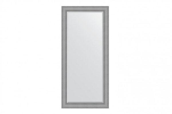 Wall mirror with bevel in a baguette frame EVOFORM BY 3942 silver chain mail 77x167 cm