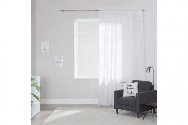 Tulle on ribbon ESTUDI BLANCO Elettra 300x280 cm, 1 piece, white