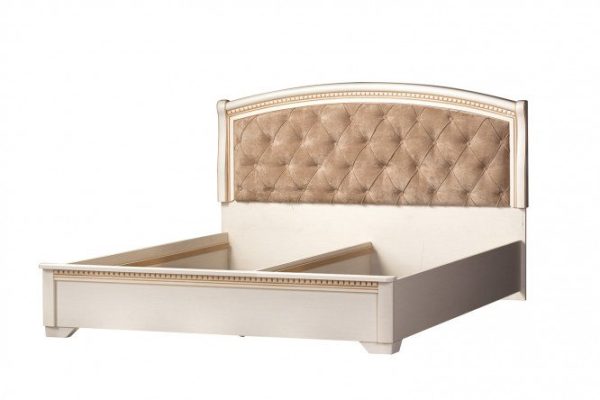 Bed Parma color cream white, chocolate
