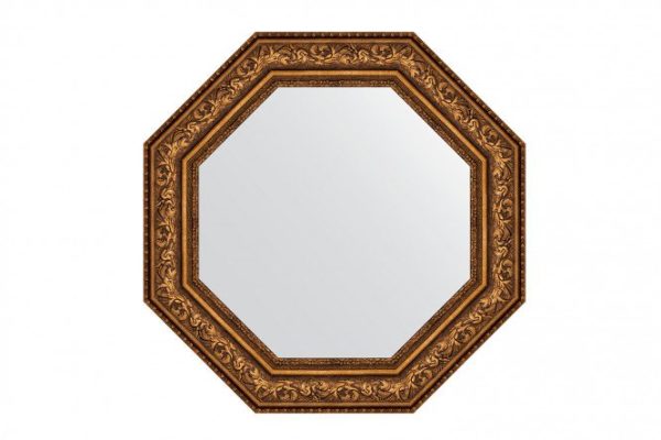 Wall mirror in a baguette frame EVOFORM Octagon BY 7389, aged bronze vignette 75x75 cm