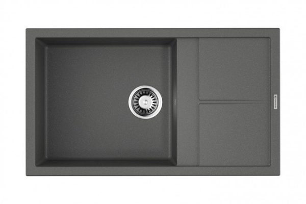 Inset sink with wing OMOIKIRI Sumi 86-PL 4993651, platinum 86x50x20 cm