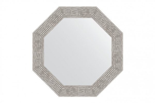 Wall mirror in a baguette frame EVOFORM Octagon BY 7357, chrome wave 71x71 cm