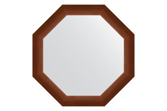 Wall mirror in a baguette frame EVOFORM Octagon BY 3728, walnut 62.4x62.4 cm