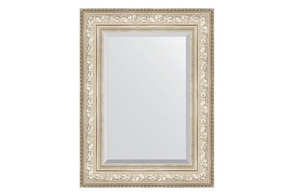 Wall mirror with bevel in a baguette frame EVOFORM vignette silver 60x90 cm