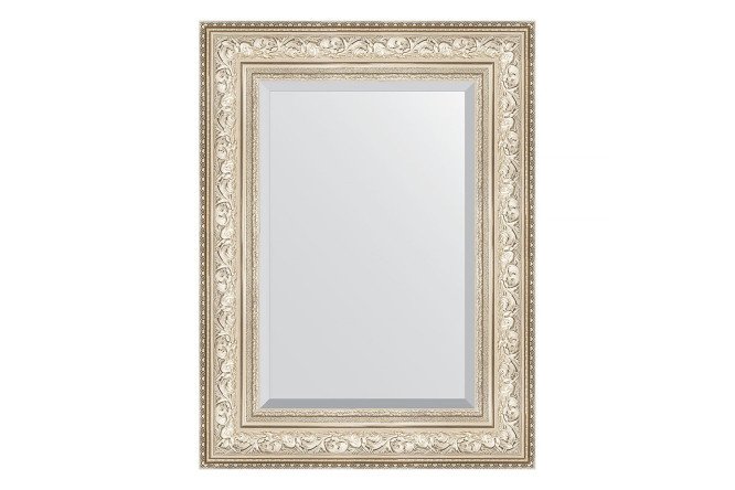 Wall mirror with bevel in a baguette frame EVOFORM vignette silver 60x90 cm