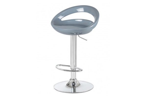 Bar stool DOBRIN Disco 47x79x44 cm, seat color gray, legs chrome