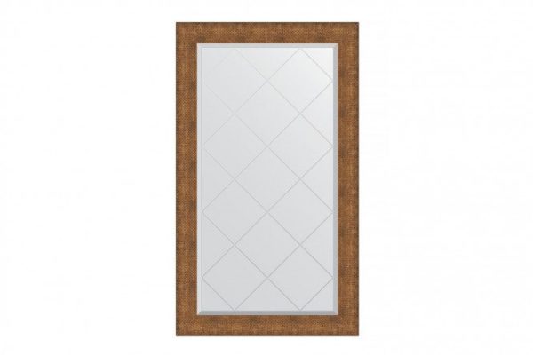 Wall mirror with engraving in a baguette frame EVOFORM BY 4558 copper chain mail 77x132 cm