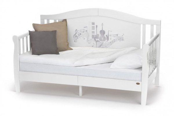 Children's sofa bed Stanzione Verona Div Musica Bianco 80x160 cm white