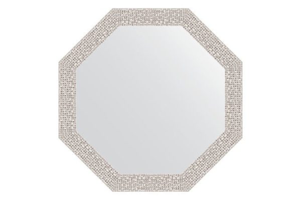 Wall mirror in a baguette frame EVOFORM Octagon BY 3679, chrome mosaic 48.2x48.2 cm