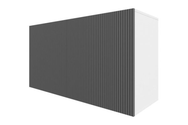 Nightstand Oscar Amelie 120x64 with doors, white / wave graphite