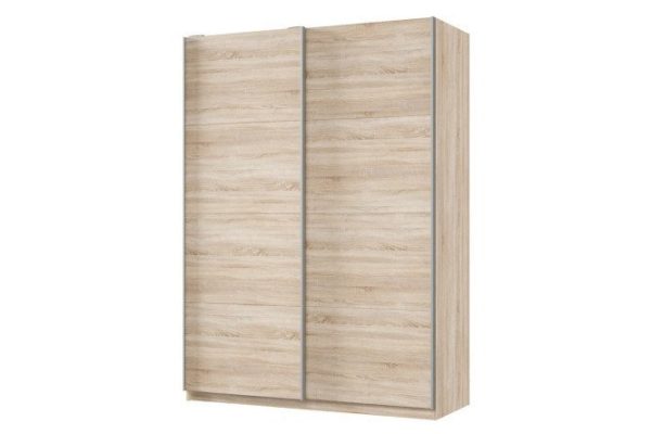 Sliding wardrobe 2-door Praktik 160x220x60 cm, Sonoma oak, silver profile