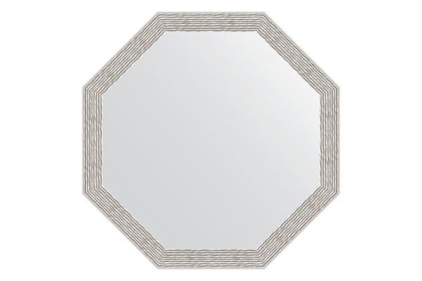 Wall mirror in a baguette frame EVOFORM Octagon BY 3683, wave aluminum 58.2x58.2 cm
