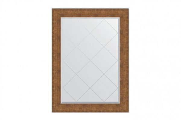 Wall mirror with engraving in a baguette frame EVOFORM BY 4557 copper chain mail 77x104 cm