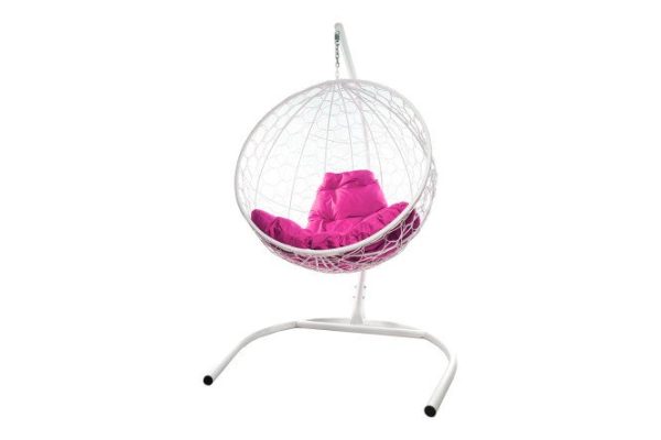 Hanging chair Circle 72x186x102 cm, base and frame color white, finishing white