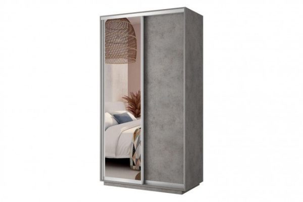 2ba99cbbcc50472e63ba4109a4dcce9a.jpg Sliding wardrobe 2-door Slide 120x220x60 cm, light concrete, with one mirror