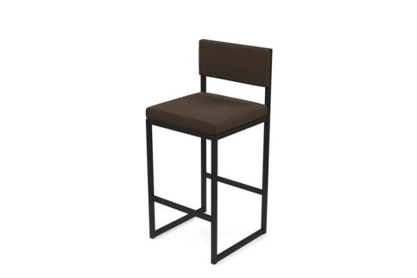 Bar stool Horeca Barnes 40x90x40 cm, upholstery color brown, legs black