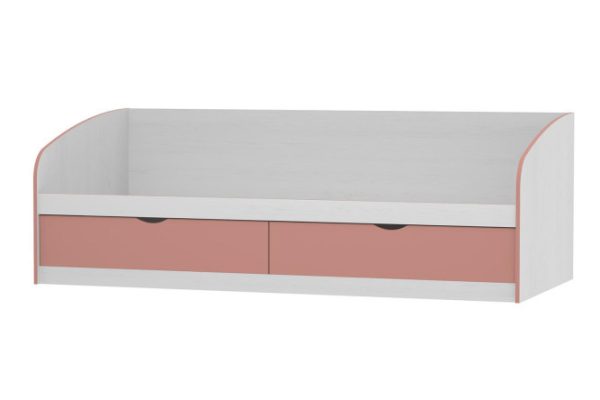 Bed Rainbow 90x200 cm color white textured, pink