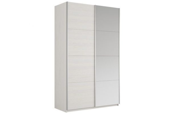 2-door wardrobe Cors 140x230 cm, light ash Anchor, with one mirror