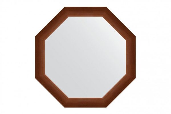 Wall mirror in a baguette frame EVOFORM Octagon BY 3992, walnut 67x67 cm