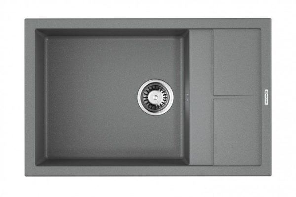 Inset sink with drainer OMOIKIRI Sumi 78 LB-GR 4993563, gray 78x50x20 cm