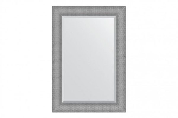 Wall mirror with bevel in a baguette frame EVOFORM BY 3936 silver chain mail 67x97 cm