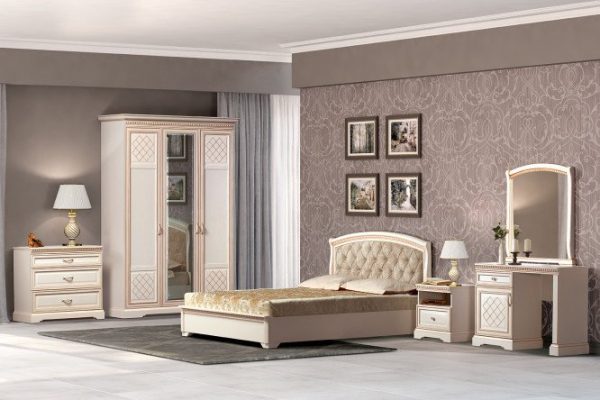 Bedroom set Parma cream white, patina