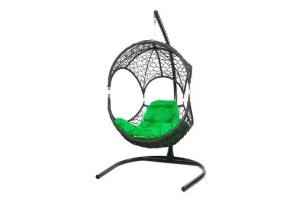 Hanging chair Walnut 113x180x110 cm, base and frame color white, finishing white