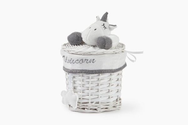 Basket with lid Unicorn 18x18x18 cm