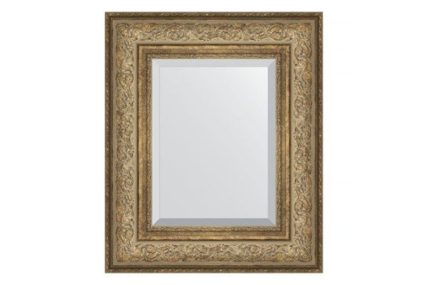 Wall mirror with bevel in a baguette frame EVOFORM BY 3373 vignette antique bronze 50x60 cm