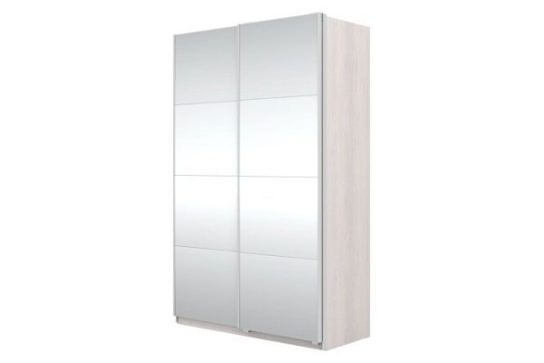 Sliding wardrobe Oscar 150x236x58 cm, light ash Ankor, facade - mirror