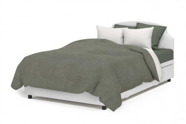 Charm ottoman with lifting mechanism white, purple 160x198 cm