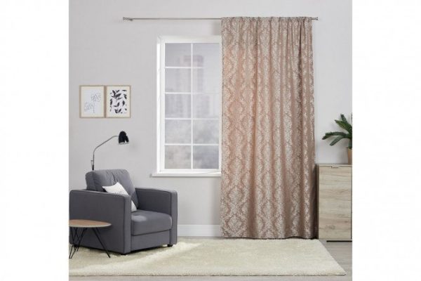 Ribbon curtain MICASA Amedea 150x280 cm, 1 piece, coffee beige