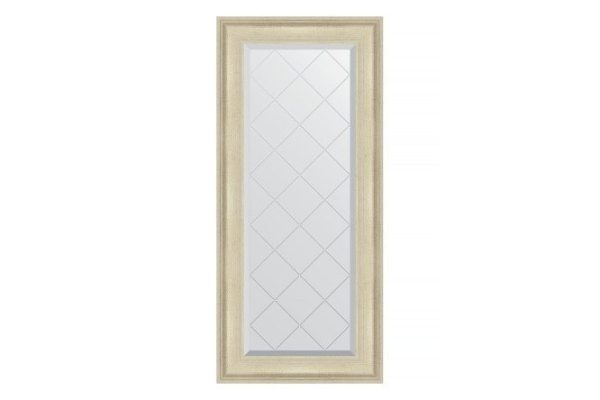 Wall mirror with engraving in a baguette frame EVOFORM etched silver 58x128 cm