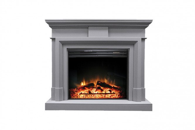 Fireplace set Royal Flame Coventry Gray with Jupiter FX New hearth