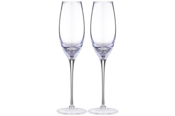 Set of champagne glasses Lefard Bubles Purple 200 ml, Glass, 2 pcs.