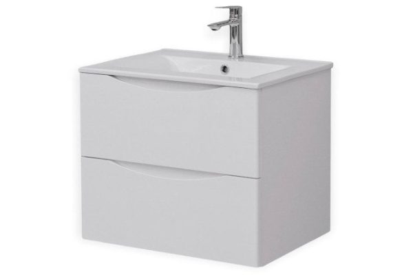 Hanging cabinet BOND Cube T01605 60 cm, frame color matte white, facade white matte