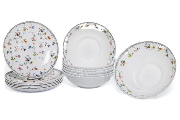 Table set Zirana for 6 persons, 13 pieces, glass ceramics