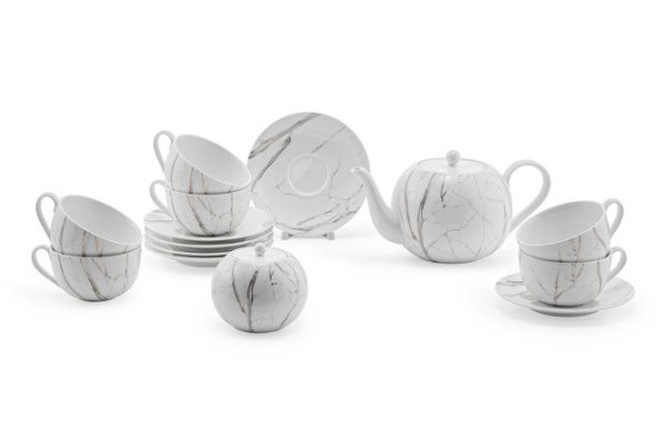 Meribel tea set 6 persons, 14 pcs., Porcelain