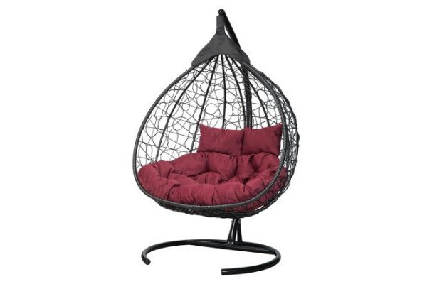 Hanging cocoon chair Fisht 135x190x100 cm, black