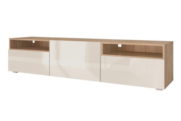 2ns879lz0zkipb68wgstmgc12k6ubnc6.jpg Cabinet Oscar Amika 180x40 with door, 2 drawers and 2 shelves, sonoma oak / glossy cashmere